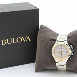 Bulova Classic Stainless Steel Automatic Ladies Watch 98L297 NWT